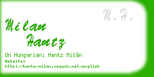 milan hantz business card